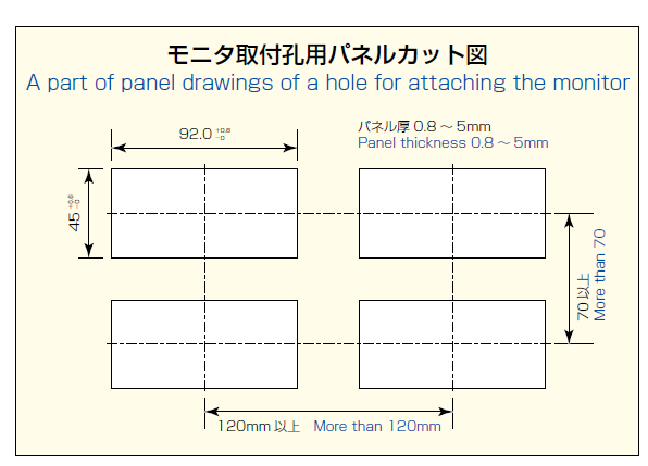 Panel drawing for attaching monitor