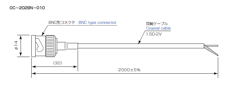 出力ケーブル：OC-202BN-010