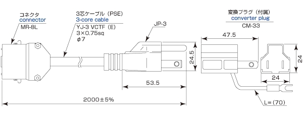 Power supply cable AC-202-219