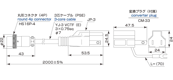 ラック用電源ケーブル　AC-202-226